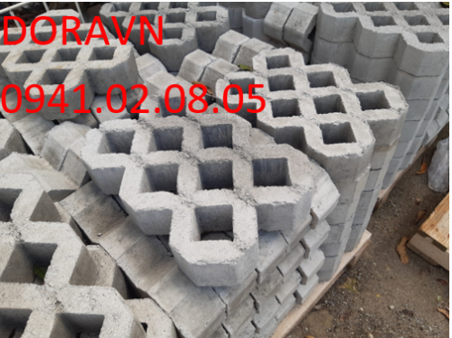 Gạch trồng cỏ 9 x19 x39 có 8 lỗ