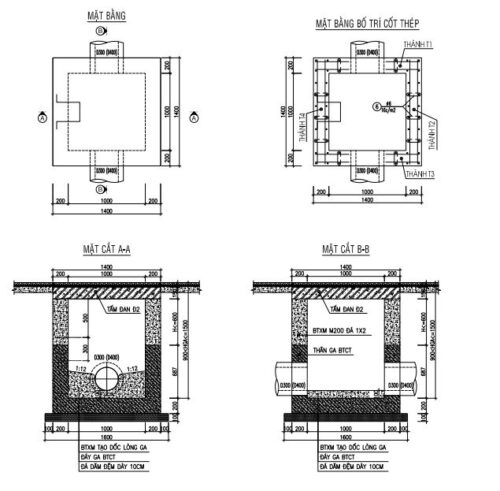 Bản vẽ hố ga bê tông